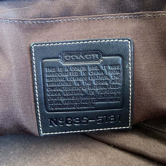 Vintage Coach Purse 5131 Hampton Black Leather Carry All Tote Bag - Picture 10 of 12